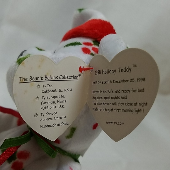 Ty Beanie Baby '1998 Holiday Teddy' - Picture 4 of 8